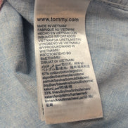 Chemise Tommy Hilfiger Homme Taille S Bleu Clair Lin Coton Logo Brodé