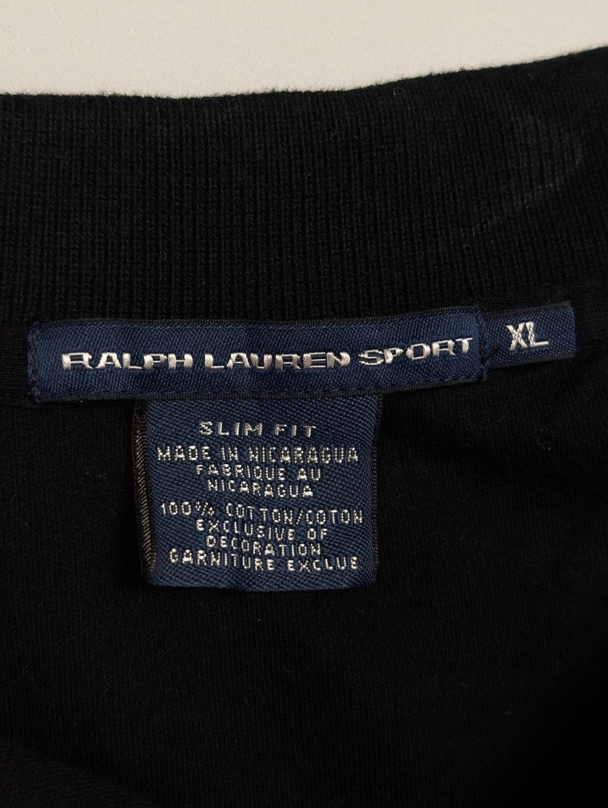 Polo manches courtes Ralph Lauren Sport femme XL taille S/M noir logo rose