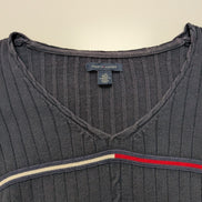Pull Tommy Hilfiger Femme Bleu Marine Texture Gaufrée & Côtelée - Taille L