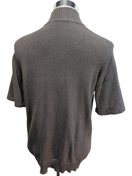 Pull U.S. Polo Assn Homme M Gris Col Zippé Manches Courtes Rayures Coton