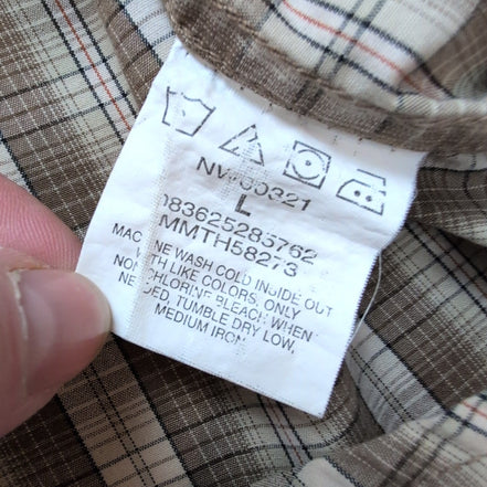 Chemise Wrangler Outdoors Taille L Marron à Carreaux 100% Coton
