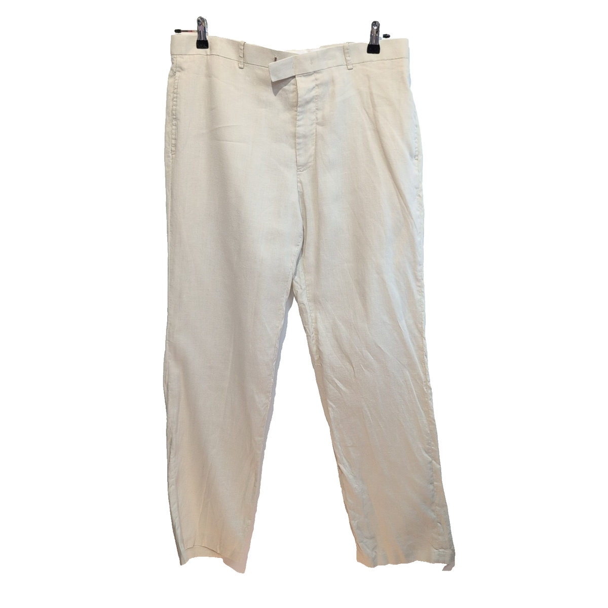 Pantalon INC International Concepts Lin Ramie Crème Chino Taille W34 L32