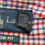 Chemise Polo Ralph Lauren Shirt M Custom Fit Vichy Bleu Rouge Blanc Button Down