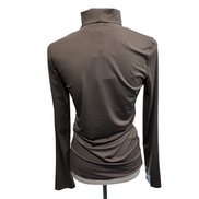 Haut Femme Iloza L Marron Col Roulé Moulant Extensible Manches Longues Neuf