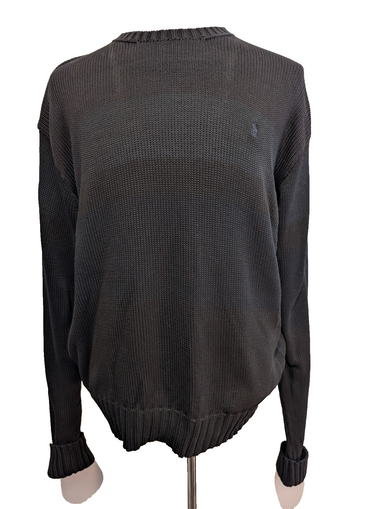 Pull Chaud Polo Ralph Lauren Maille Coton Noir Col Rond Taille XL