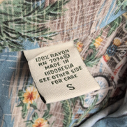 Chemise Hawaïenne Batik Bay Rayonne Bleu Motif Plage Surf S
