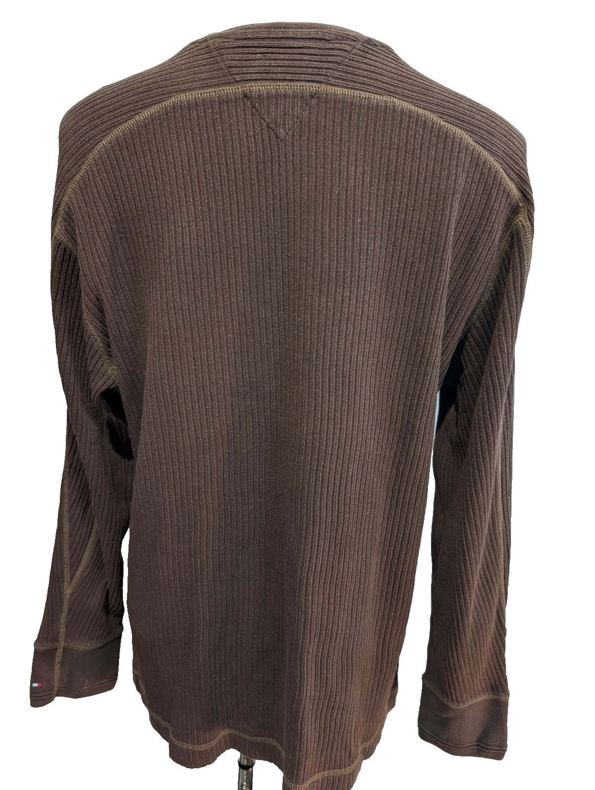 Pull Tommy Hilfiger Marron Texturé Gaufré & Côtelé - Taille L (M)