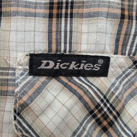 Chemise Dickies Western XL Marron Carreaux Manches Courtes Boutons Pression