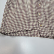 Chemise Polo Ralph Lauren LIN Caldwell M Bordeaux Crème Coton manches courtes