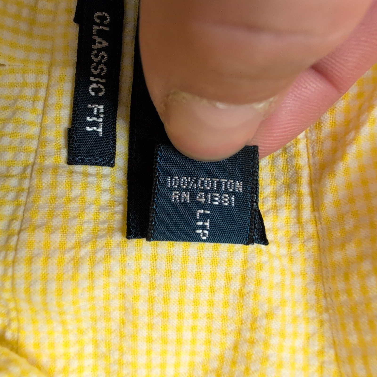 Chemise Ralph Lauren Classic Fit XL Jaune Carreaux Palmier Brodé manches courtes