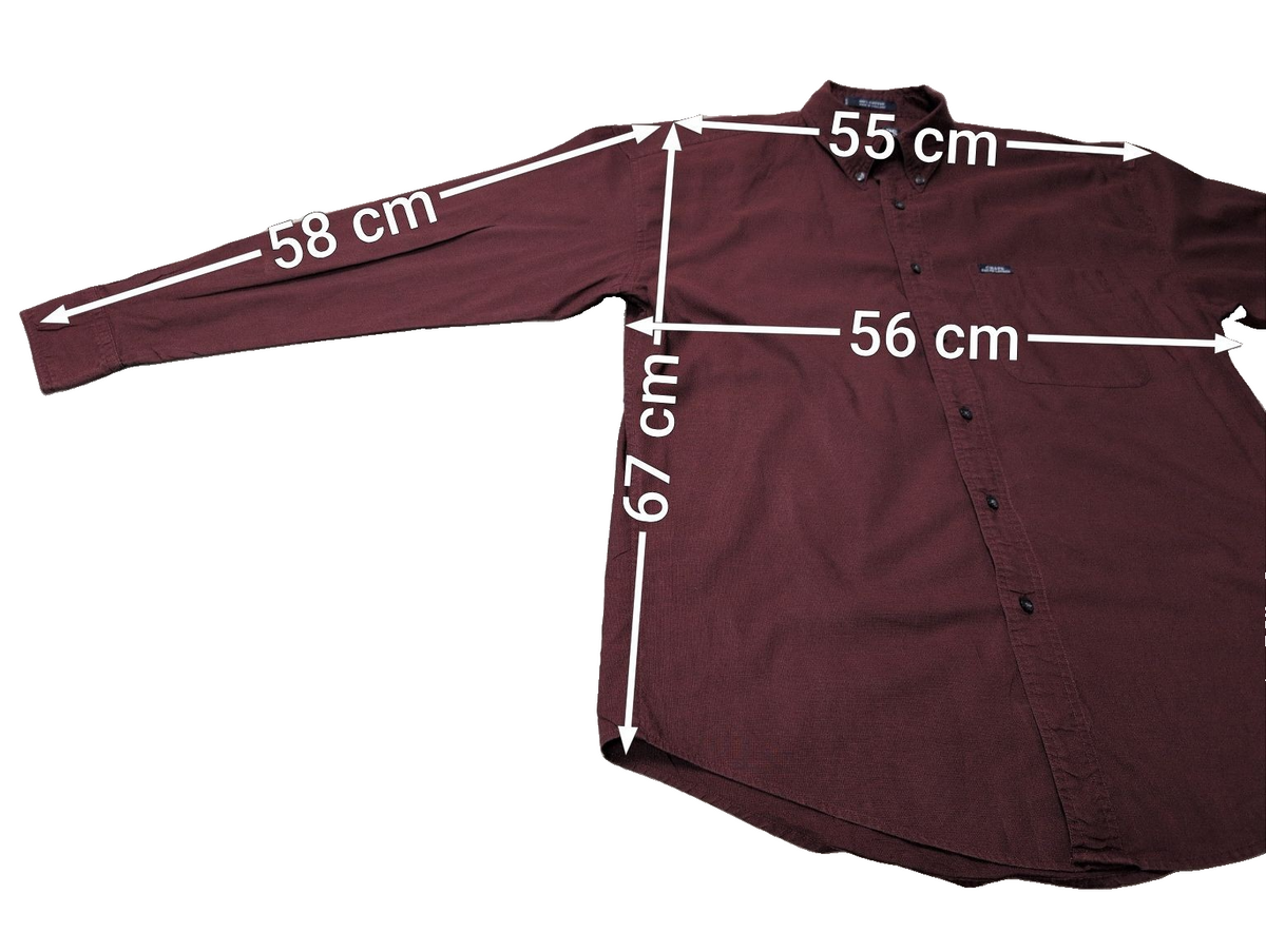 Chemise shirt Chaps Ralph Lauren M bordeaux coton manches longues button down