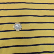 Polo manches courtes Polo Ralph Lauren M jaune rayures marine logo rouge coton