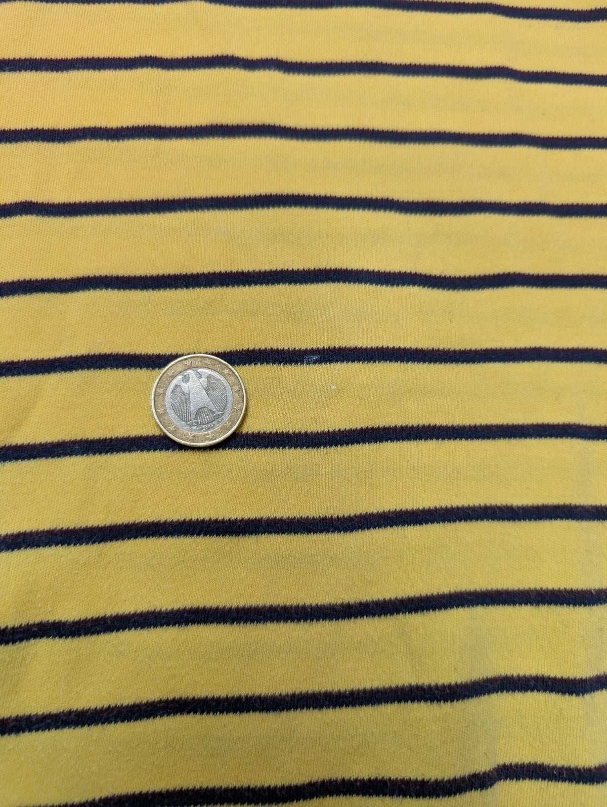 Polo manches courtes Polo Ralph Lauren M jaune rayures marine logo rouge coton