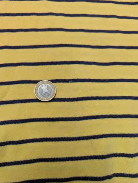 Polo manches courtes Polo Ralph Lauren M jaune rayures marine logo rouge coton