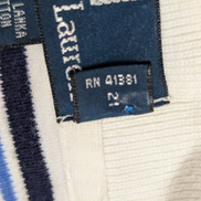 Polo manches courtes Polo Ralph Lauren M blanc rayures bleu marine logo bleu