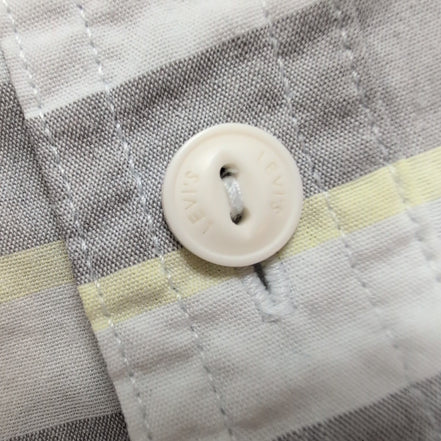 Chemise LEVI'S Homme S Blanche et Grise à Rayures Jaunes Manches Courtes