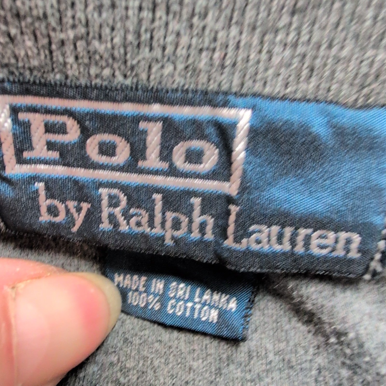 Polo Ralph Lauren Homme L Gris Logo Noir Polo Manches Courtes