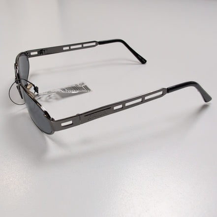 Lunettes de soleil Kaida Y2K Ovales Métal Chromé Gris Foncé Branches Larges
