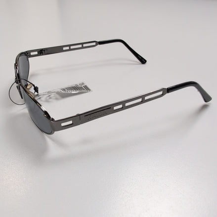 Lunettes de soleil Kaida Y2K Ovales Métal Chromé Gris Foncé Branches Larges