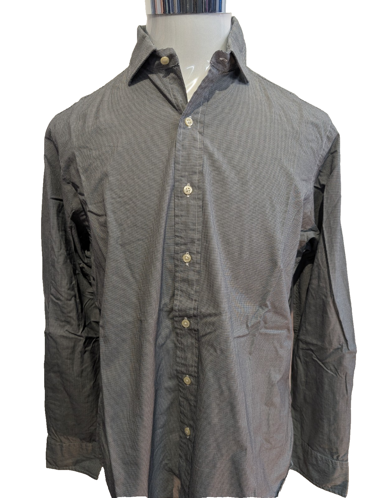 Chemise Polo Ralph Lauren  Estate Shirt XL Carreaux Gris Col Classique Sans Logo