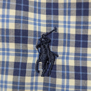 Chemise Polo Ralph Lauren Shirt M Slim Fit Stretch Carreaux Bleu Button Down