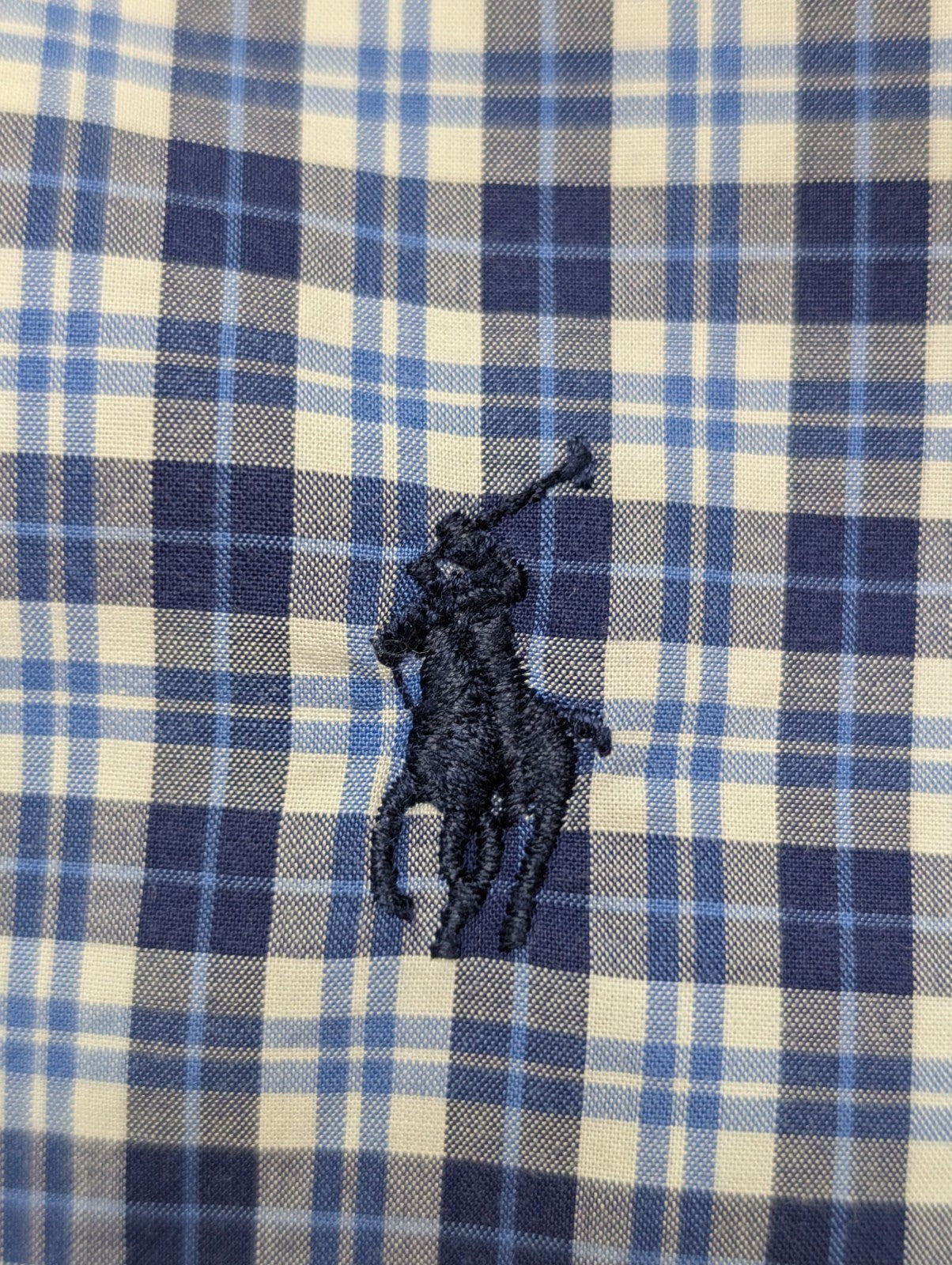 Chemise Polo Ralph Lauren Shirt M Slim Fit Stretch Carreaux Bleu Button Down