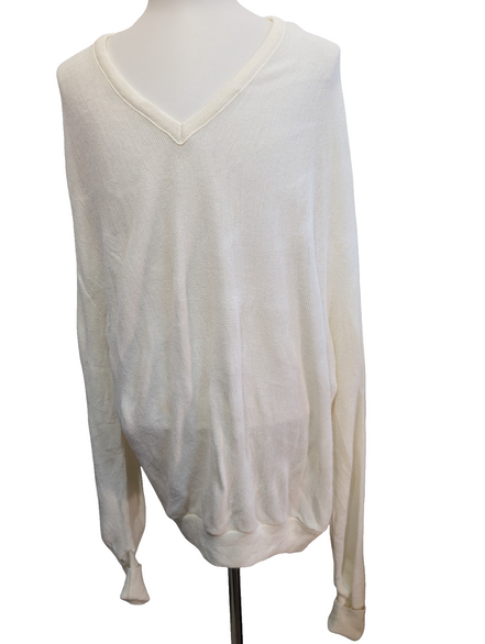 Pull London Fog Vintage Blanc Cassé - Made in USA - Taille XL/3XL - Rare