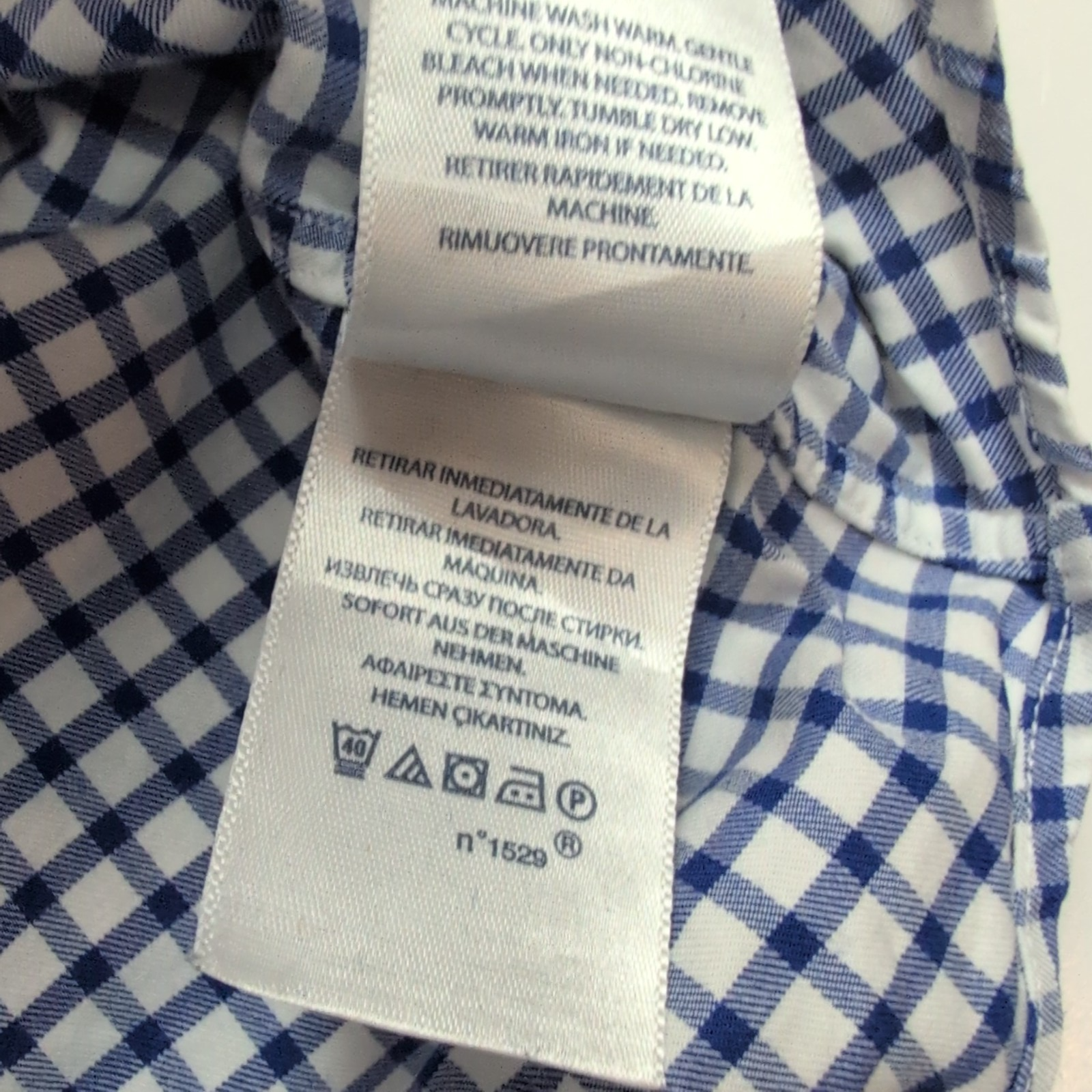 Chemise Polo Ralph Lauren Slim Fit L Carreaux Bleu Blanc Logo Rose