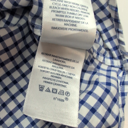 Chemise Polo Ralph Lauren Slim Fit L Carreaux Bleu Blanc Logo Rose