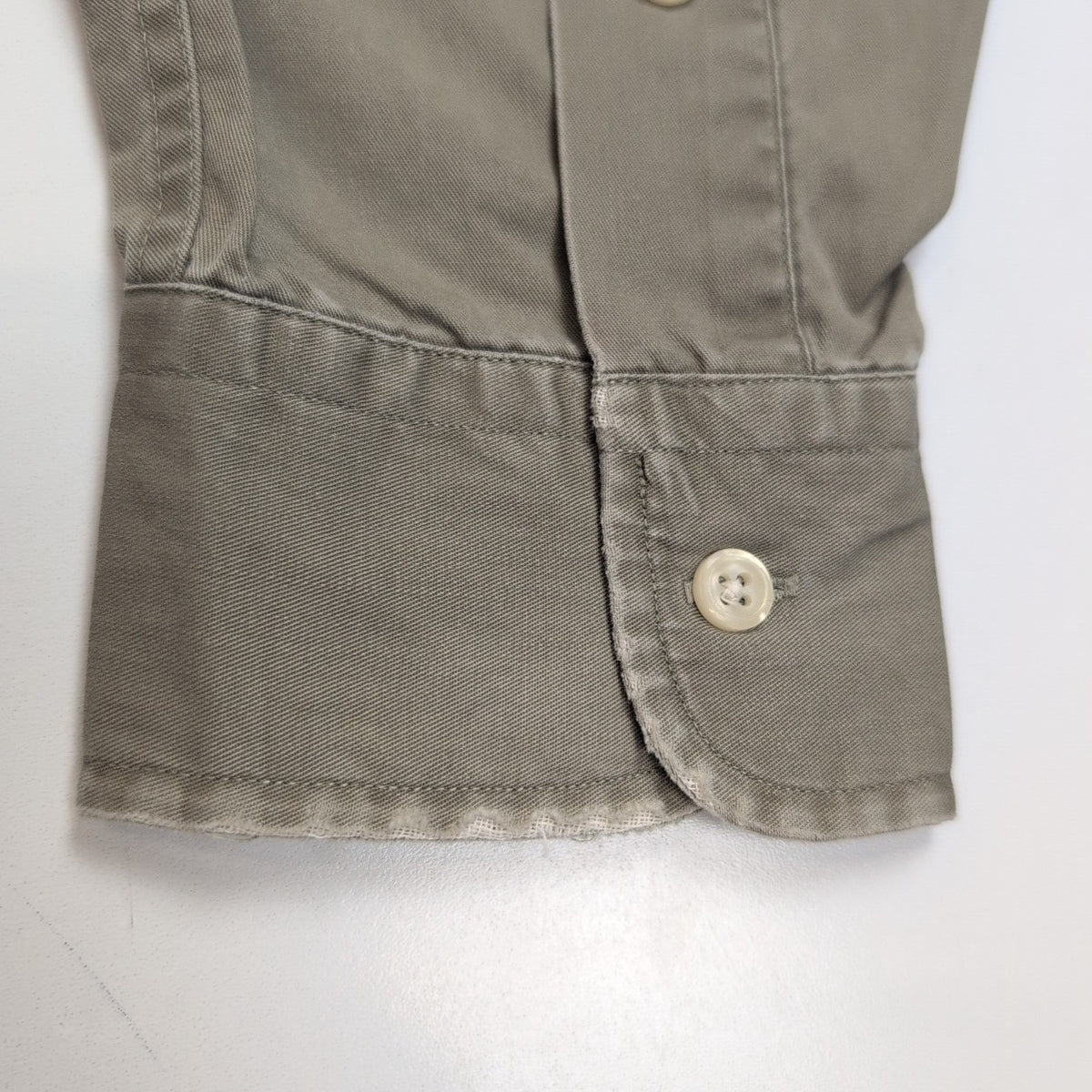 Chemise Ralph Lauren Blake M Kaki Vintage Logo Brodé Made in USA Coton