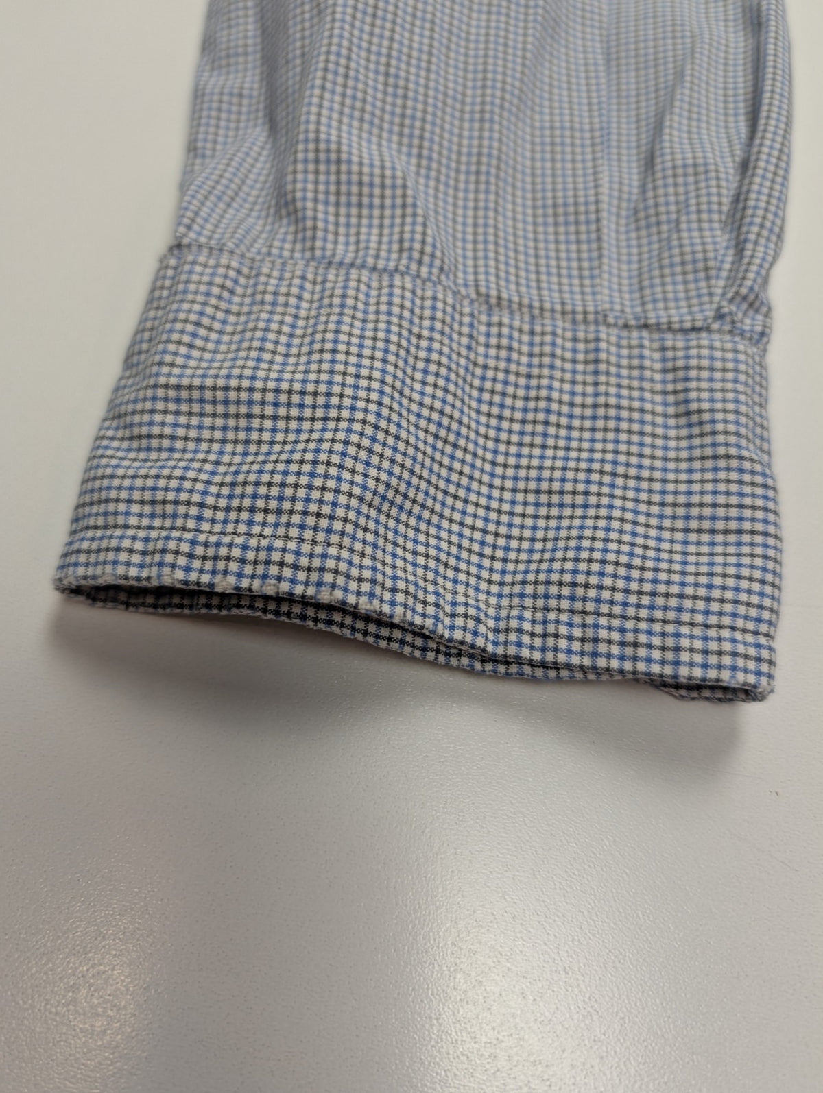 Chemise Polo Ralph Lauren Shirt S Custom Fit Micro-Carreaux Bleu Blanc Button Do