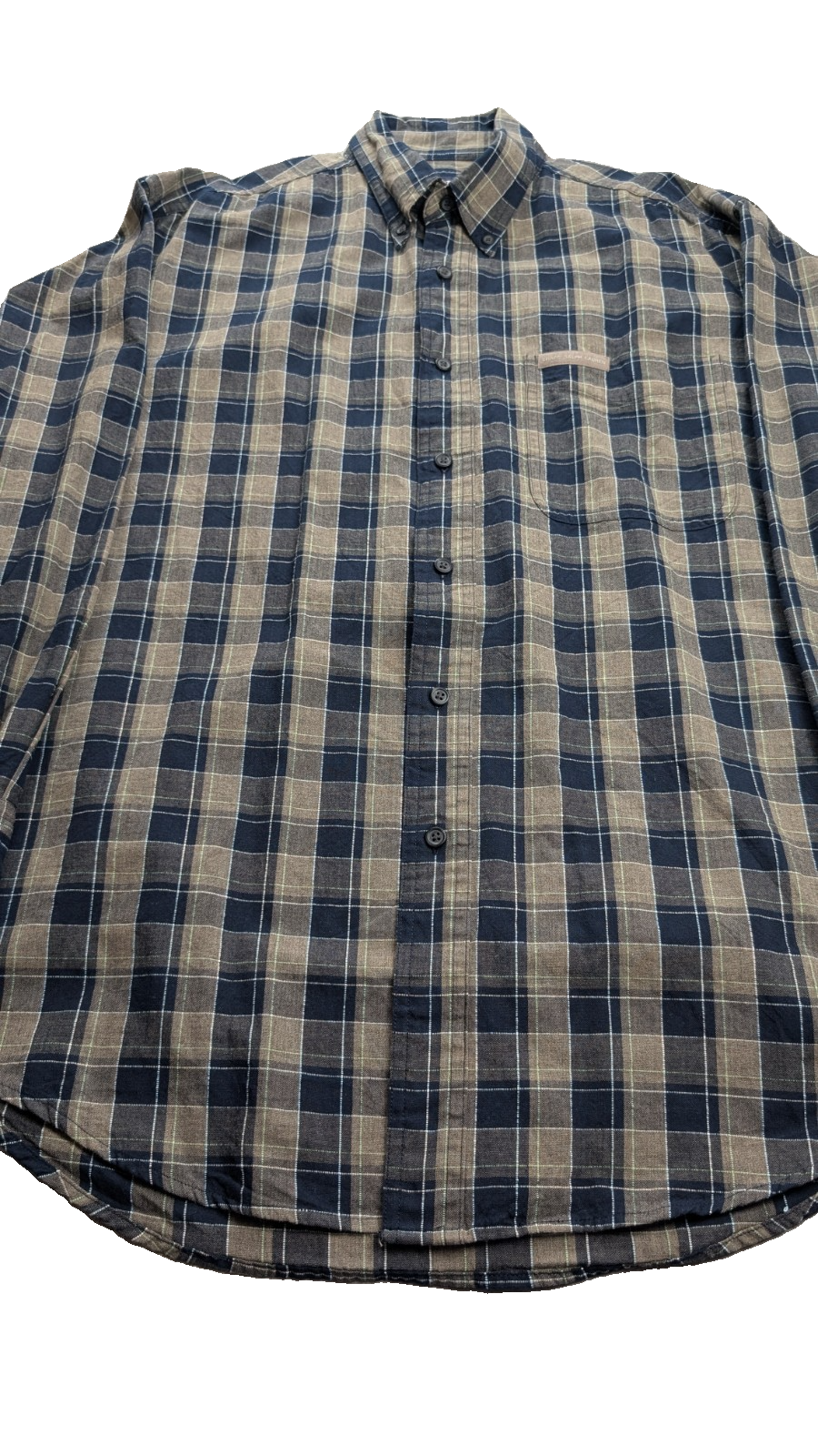 Chemise Chaps Ralph Lauren L carreaux bleu beige shirt button down