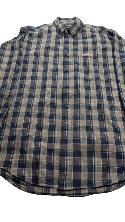 Chemise Chaps Ralph Lauren L carreaux bleu beige shirt button down