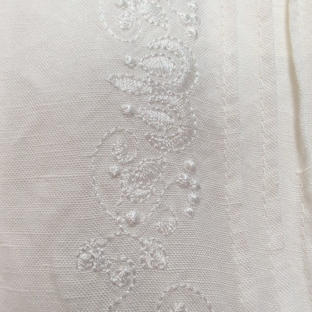 Chemise Hawaïenne Manches Courtes Cubavera Brodée Blanche Rayonne M