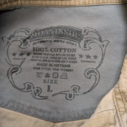 Chemise Western T.L Velours Côtelé Crème MO55 ISSUE Boutons Nacrés Vtg