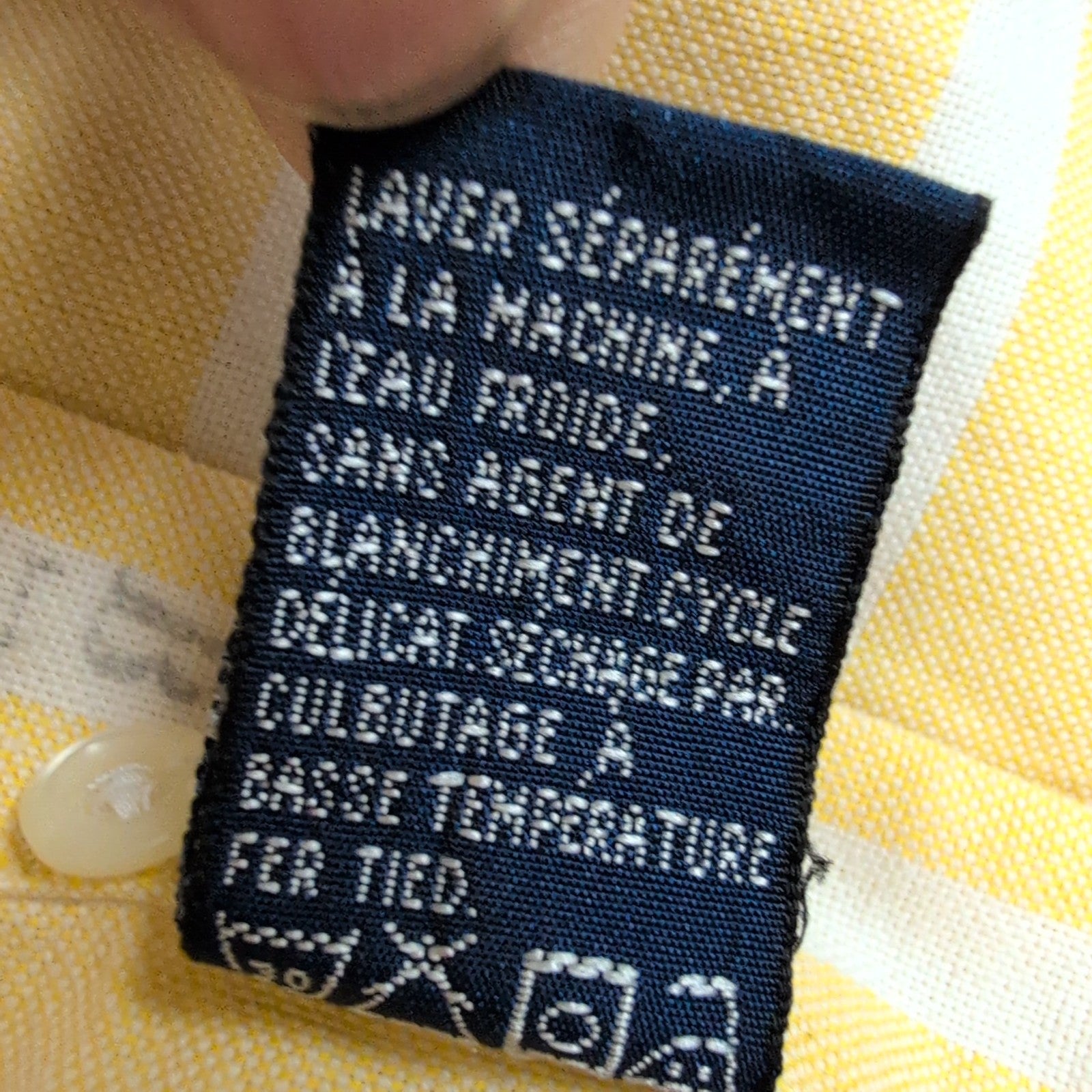 Chemise Nautica L Jaune Pâle Rayures 100% Coton Logo Boussole Rare