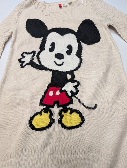 Pull DISNEY x H&M Mickey Mouse Brodé Crème Vintage Femme Manches Longues T. L
