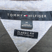 Chemise Tommy Hilfiger Manche Courte Gris Foncé Fines Rayures Taille M