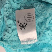 Haut Court Femme HUNKØN XS Dentelle Turquoise Manches Longues Neuf