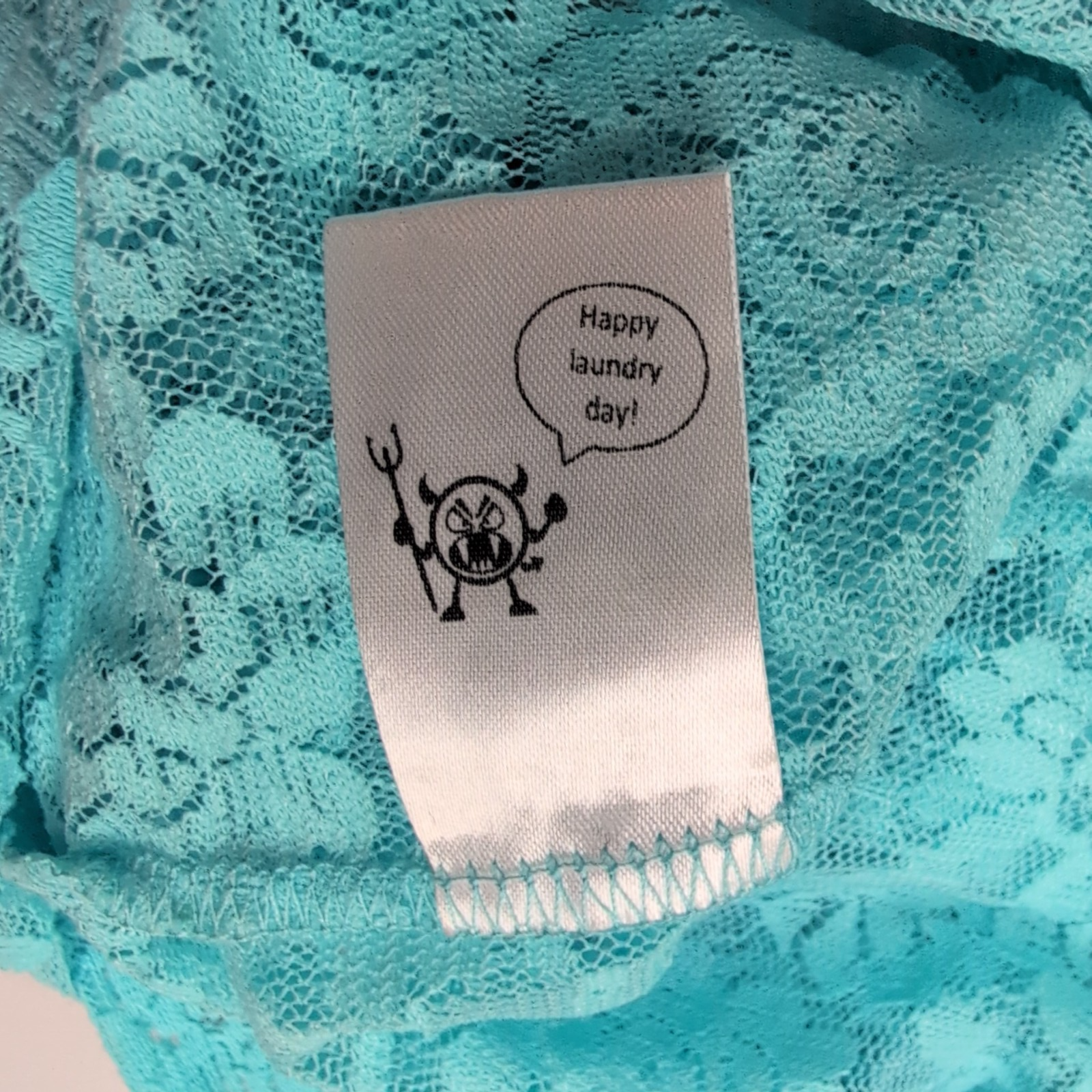 Haut Court Femme HUNKØN XS Dentelle Turquoise Manches Longues Neuf