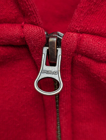 Veste à Capuche Zippée Polo Ralph Lauren Rouge Logo Marine - Taille XL 18-20