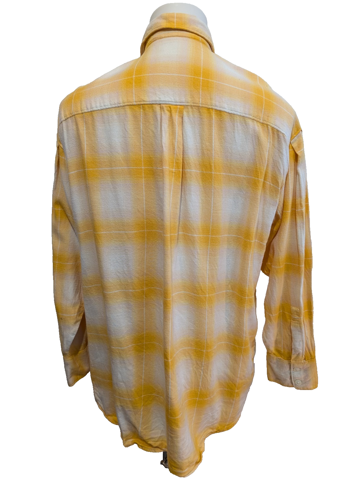 Chemise LEVI'S Flanelle à Grands Carreaux Jaune Manches Longues T.L étiquette S