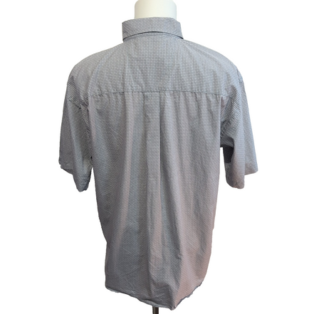 Chemise Wrangler Manche Courte Grise à Micro Points Blancs Taille L Une Poche