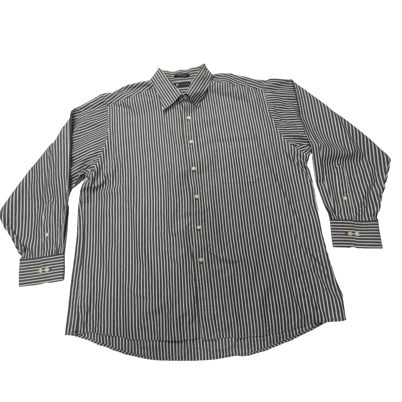 Chemise CHAPS grise à rayures blanches taille XL/XXL #68e
