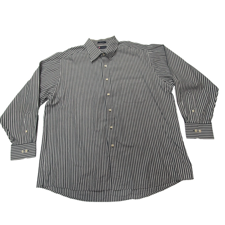 Chemise CHAPS grise à rayures blanches taille XL/XXL #68e