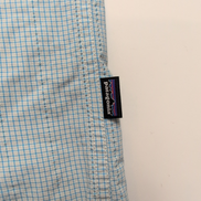 Chemise Patagonia L Bleu Carreaux Nylon Manches Courtes Boutons Pression