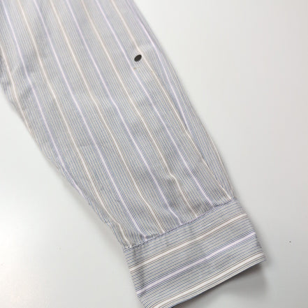 Chemise Lacoste XL Bleu Rayures Made in Hong Kong 100% Coton Été