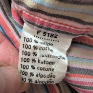 Chemise Lacoste XL Rayures Multicolores Coton Logo Vert Poche manches longues