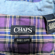 Chemise CHAPS violette à carreaux taille XXL Neuve #76e
