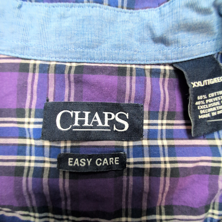 Chemise CHAPS violette à carreaux taille XXL Neuve #76e